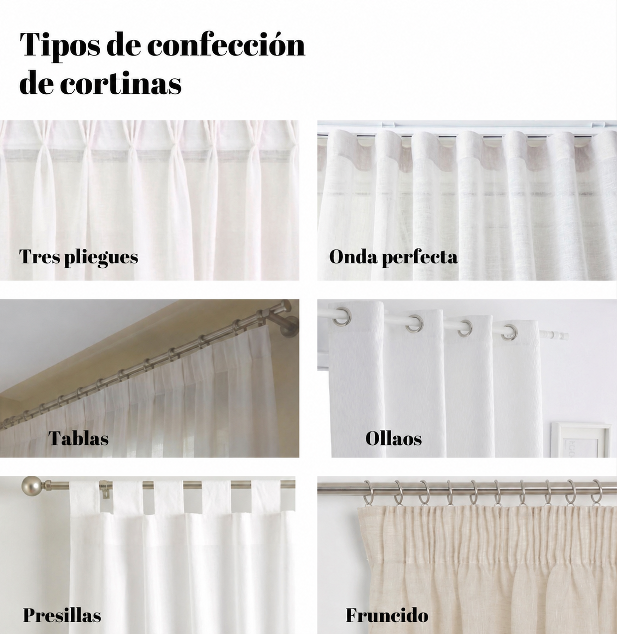 Tipos de confección de cortinas